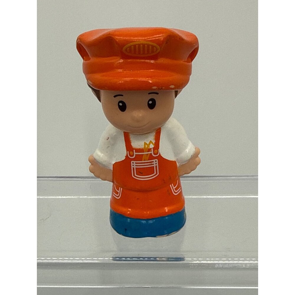 Fisher Price Little People Train Conductor Engineer Boy Man Orange